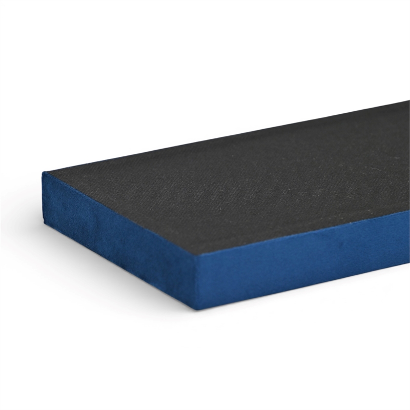Pemberly Row Velvet Overlay Chipboard Rectangular Tray in Blue