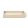 Pemberly Row Velvet Overlay Chipboard Rectangular Tray in Cream