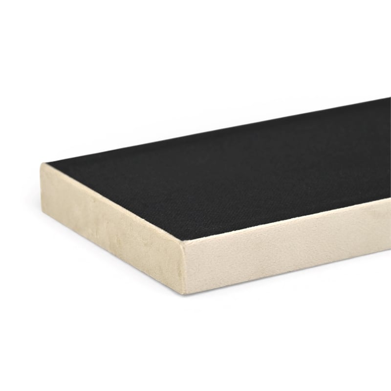 Pemberly Row Velvet Overlay Chipboard Rectangular Tray in Cream