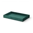 Pemberly Row Velvet Overlay Chipboard Rectangular Tray in Green