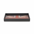 Pemberly Row Union Jack Rectangular Vinyl and Fabric Tray with Wood Frame
