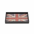 Pemberly Row Union Jack Rectangular Vinyl and Fabric Tray with Wood Frame