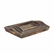 Pemberly Row Set of 5 Slatted Nesting Wood Trays with Side Handles