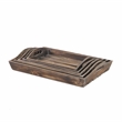 Pemberly Row Set of 5 Slatted Nesting Wood Trays with Side Handles