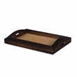 Pemberly Row Nesting Wood Tray Set of 3 with Woven Pattern Center