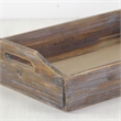 Pemberly Row Deep Tapered Rectangular Wood Tray with Cut-Out Handles