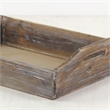 Pemberly Row Deep Tapered Rectangular Wood Tray with Cut-Out Handles