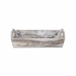 Pemberly Row Deep Tapered Rectangular Wood Tray in White with Cut-Out Handles