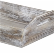 Pemberly Row Deep Tapered Rectangular Wood Tray in White with Cut-Out Handles