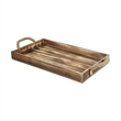 Pemberly Row Rectangular Wood Tray in Brown with Rope Handles