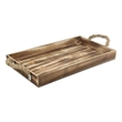 Pemberly Row Rectangular Wood Tray in Brown with Rope Handles