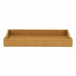 Pemberly Row Faux Shagreen Vinyl Tray in Brown with Metal Handles