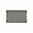 Pemberly Row Faux Shagreen Vinyl Tray in Gray with Metal Handles