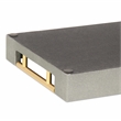 Pemberly Row Faux Shagreen Vinyl Tray in Gray with Metal Handles