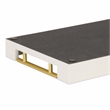 Pemberly Row Faux Snakeskin Vinyl Tray in White with Metal Handles