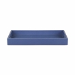 Pemberly Row Large Shagreen Mirrored Tray in Navy Blue with Cut-Out Handles