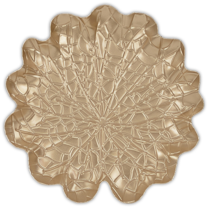 Pemberly Row Contemporary Golden Metal Lilypad Catch Tray Medium Size