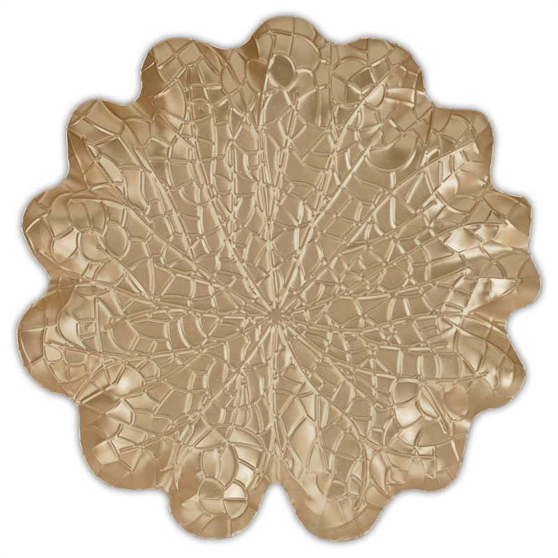 Pemberly Row Golden Metal Lilypad Catch Tray Extra Large Size