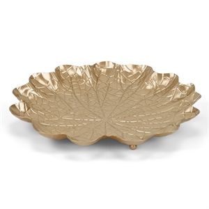 Pemberly Row Golden Metal Lilypad Catch Tray Extra Large Size