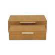 Pemberly Row Set of 2 Rectangular Box Set in Camel Brown Faux Shagreen
