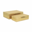 Pemberly Row Set of 2 Rectangular Box Set in Gold Faux Snakeskin