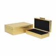 Pemberly Row Set of 2 Rectangular Box Set in Gold Faux Snakeskin