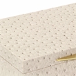Pemberly Row Faux Ostrich Pattern Rectangular Box Set of 2 in Cream