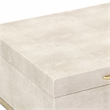 Pemberly Row Rectangular Gold Accented Box Set of 2 in Cream Faux Shagreen