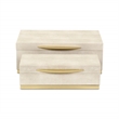 Pemberly Row Rectangular Gold Accented Box Set of 2 in Cream Faux Shagreen