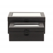 Pemberly Row Vinyl Woven Pattern Mirrored Box Set of 2 in Black