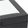 Pemberly Row Vinyl Woven Pattern Mirrored Box Set of 2 in Black