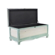 Pemberly Row Shabby-Chic Seafoam Green Cushioned Wood Bench Chest with Storage