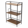 Pemberly Row Contemporary 3 Tier Brown and Black Storage Shelf