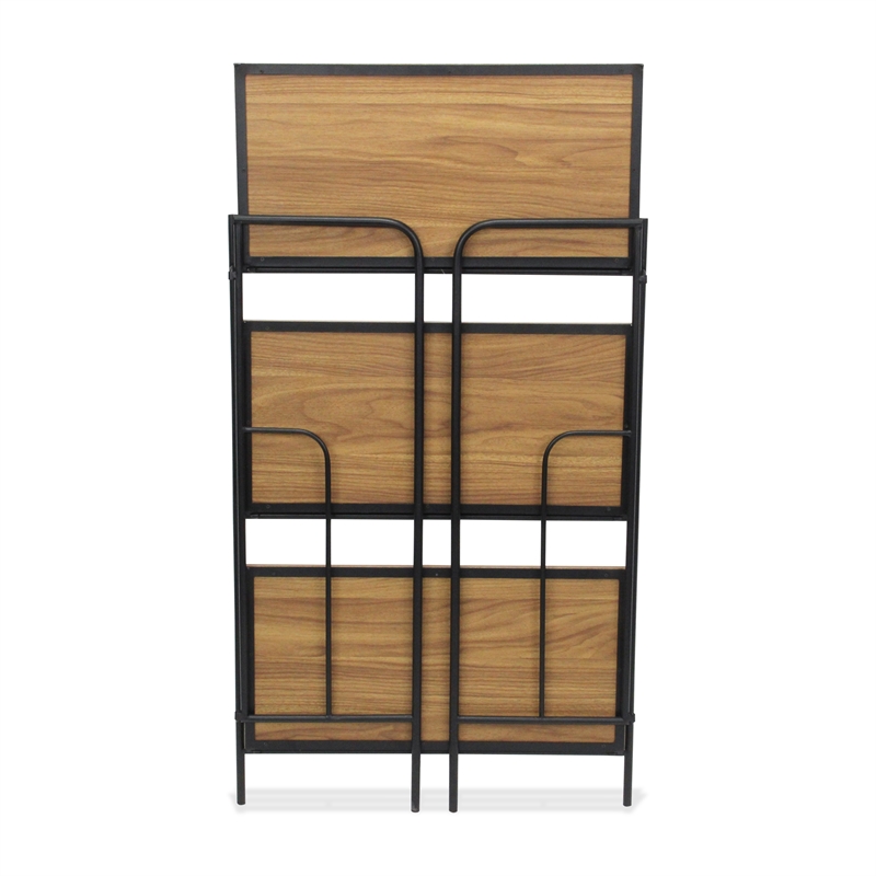 Pemberly Row Contemporary 3 Tier Brown and Black Storage Shelf