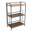 Pemberly Row Contemporary 3 Tier Brown and Black Storage Shelf