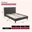 Pemberly Row Full Platform Bed with Padded Headboard in Gray