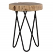 Pemberly Row Contemporary Live Edge Acacia Wood Side Table in Brown