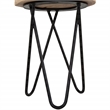 Pemberly Row Contemporary Live Edge Acacia Wood Side Table in Brown