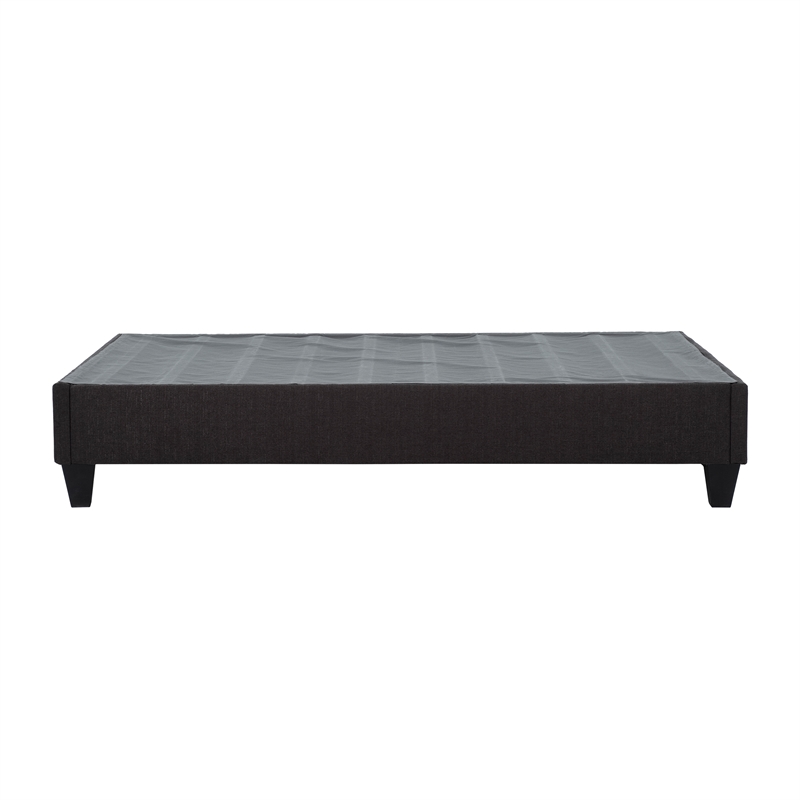 Pemberly Row King Fabric Upholstered Platform Bed Frame in Gray