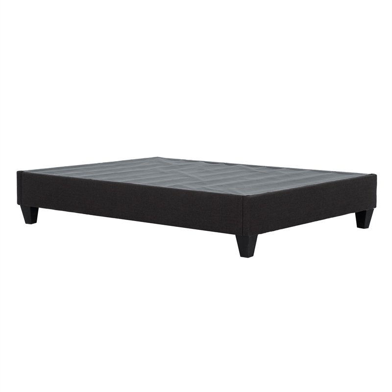 Pemberly Row King Fabric Upholstered Platform Bed Frame in Gray