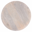 Pemberly Row White Mango Wood Pedestal Side Table with Natural Grain