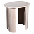 Pemberly Row Rustic Modern Wood Oval Side Table in Oak White