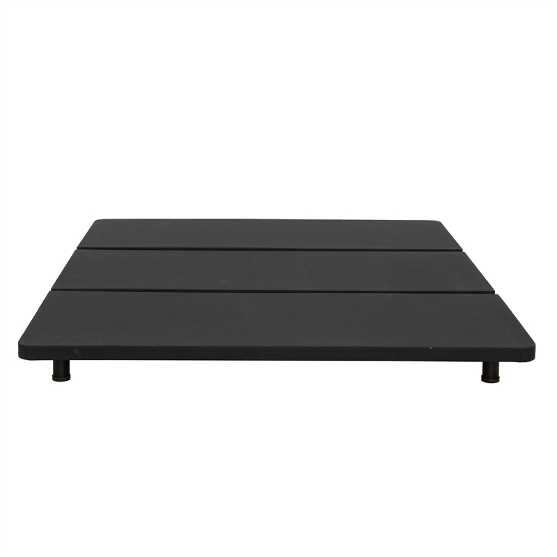 Pemberly Row Black Upholstered Twin XL Platform Bed Frame of Steel