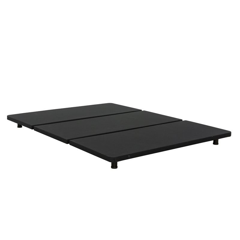Pemberly Row Black Upholstered Twin XL Platform Bed Frame of Steel