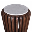 Pemberly Row Contemporary Brown Acacia Wood and White Marble End Table