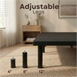 Pemberly Row Black Upholstered King Platform Bed Frame of Steel