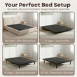 Pemberly Row Black Upholstered King Platform Bed Frame of Steel