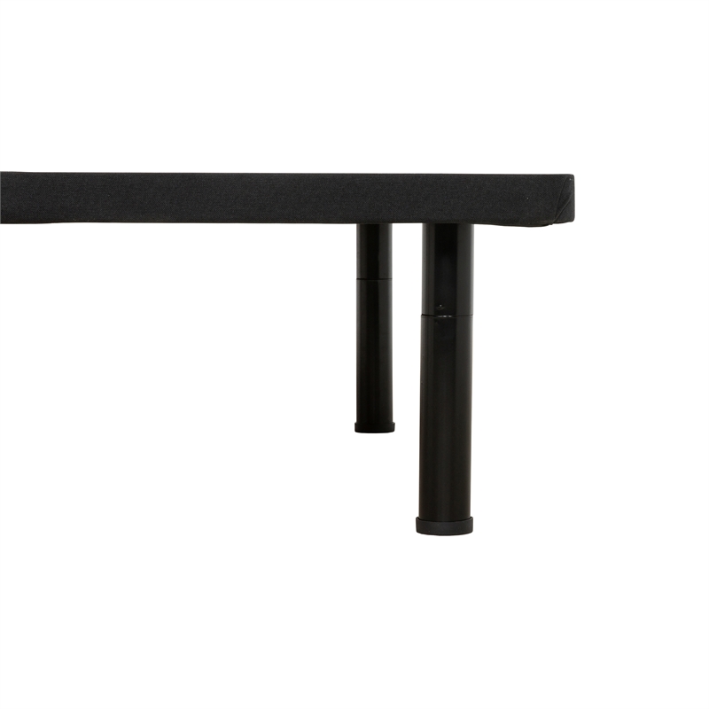 Pemberly Row Black Upholstered King Platform Bed Frame of Steel