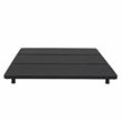 Pemberly Row Black Upholstered Queen Platform Bed Frame of Steel