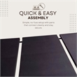 Pemberly Row Black Upholstered Queen Platform Bed Frame of Steel